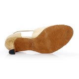Gold Suede Sole Latin Ballroom Salsa Dance Shoes For Women Girls Training Professional Dance Shoes