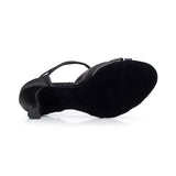 <transcy>Zapatos de baile latino profesionales de punta abierta con altura de tacón de salsa de satén azul púrpura para mujeres</transcy>