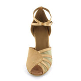 <transcy>Nuevos zapatos de baile de salsa de salón latino profesional de satén zapatos de baile para mujeres y niñas</transcy>