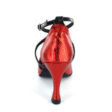 PU Red Latin Ballroom Dance Shoes For Women Girls Tango Salsa Dance Shoes