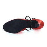 PU Red Latin Ballroom Dance Shoes For Women Girls Tango Salsa Dance Shoes