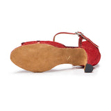 High Quality Women Latin Ballroom Salsa Dance Shoes Bronze Red Gold Blue