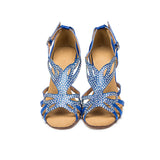 High Quality Satin Latin Ballroom Salsa Dance Shoes For Women Rhinestone Customized Heel