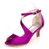 Shoes For Women High Heels Satin Sandals Summer Shoes Sandals Ankle Strap Plus Size 35-43