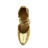<transcy>Zapatos modernos de oro | Zapatos de baile latino para mujer | Nuevos zapatos de baile de salón | Danceshoesmart</transcy>