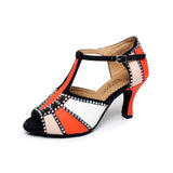PU Rhinestone Latin Ballroom Salsa Dance Shoes For Women Girls