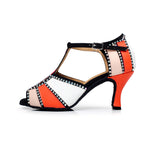 PU Rhinestone Latin Ballroom Salsa Dance Shoes For Women Girls