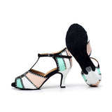 PU Rhinestone Latin Ballroom Salsa Dance Shoes For Women Girls