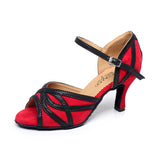 Red Blue Black Latin Dance Shoes For Women Ballroom Salsa Tango Dance Shoes
