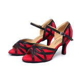 Red Blue Black Latin Dance Shoes For Women Ballroom Salsa Tango Dance Shoes