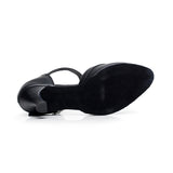 <transcy>Zapatos de baile latino negros modernos Zapatos de baile de salsa de salón de talla grande</transcy>