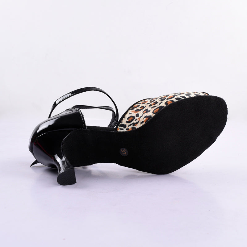 <transcy>Леопардовые туфли для латинских танцев Женщины Девушки Сальса Танго Обувь для бальных танцев</transcy>