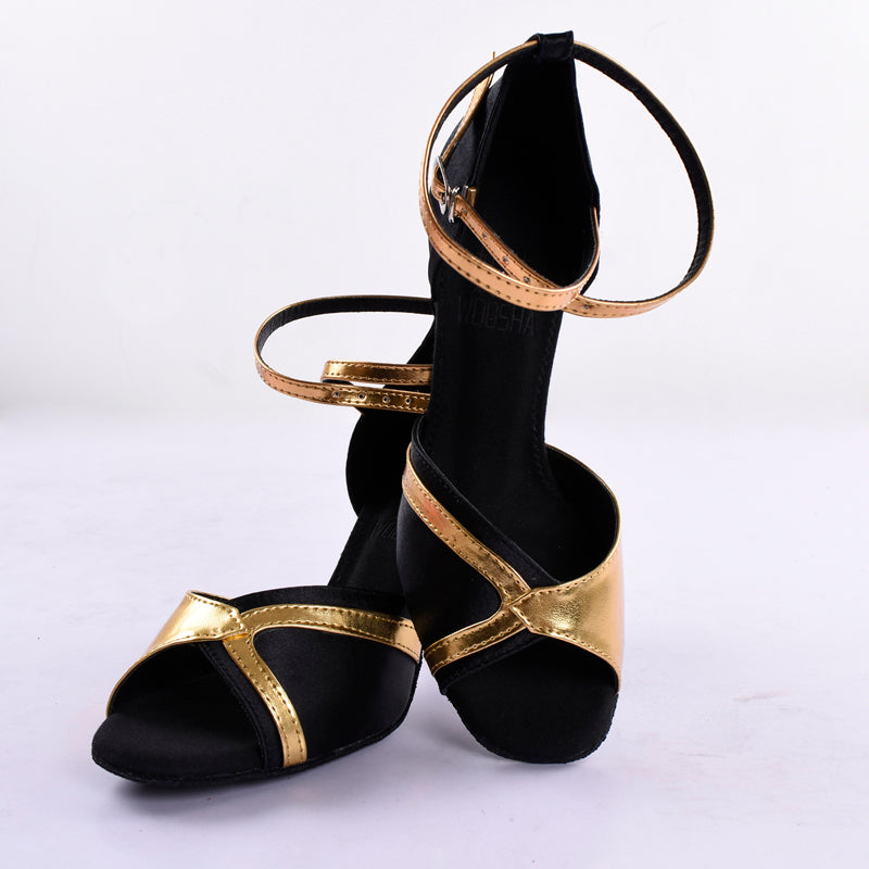 <transcy>Туфли для танцев Латинские женские туфли для сальсы Туфли для вечеринок, свадебных бальных танцев Атласный Розовый Черный</transcy>