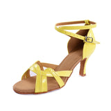 Yellow PU Women Dance Shoes Latin Ballroom Tango Salsa Dance Shoes For Girls Ladies Professional Shoes