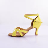 Yellow PU Women Dance Shoes Latin Ballroom Tango Salsa Dance Shoes For Girls Ladies Professional Shoes