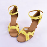 Yellow PU Women Dance Shoes Latin Ballroom Tango Salsa Dance Shoes For Girls Ladies Professional Shoes