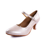 <transcy>Zapatos de baile rosados modernos para mujeres Gilrs Salsa Tango latino Zapatos de baile de salón Tacones personalizados</transcy>