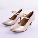 <transcy>Zapatos de baile rosados modernos para mujeres Gilrs Salsa Tango latino Zapatos de baile de salón Tacones personalizados</transcy>