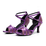 <transcy>Zapatos de baile de salsa de salón latino para mujeres, niñas, zapatos de baile de samba y tango</transcy>