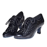 <transcy>Elegantes zapatos de baile latino estándar para interiores de salsa de jazz para mujeres bailando sandalias de PU de tacón alto con estilo moderno</transcy>