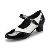 <transcy>Домашняя обувь для латиноамериканских танцев для джаза, сальсы, для женщин, девочек, ретро, британские стильные сандалии, черные</transcy>