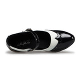 <transcy>Zapatos de baile latino social para interiores para jazz, salsa, baile, mujer, niña, retro, británico, elegante, sandalias, negro</transcy>
