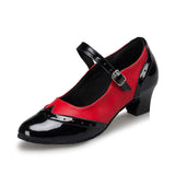 <transcy>Zapatos de baile latino social para interiores para jazz, salsa, baile, mujer, niña, retro, británico, elegante, sandalias, negro</transcy>
