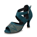 Rhinestone Practice Women Latin Ballroom Salsa Dance Shoes Party Wedding Tango Dancing Shoes