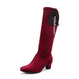 Women Latin Ballroom Salsa Dance Shoes Boots Red Black
