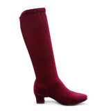 Women Latin Ballroom Salsa Dance Shoes Boots Red Black