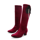 Women Latin Ballroom Salsa Dance Shoes Boots Red Black
