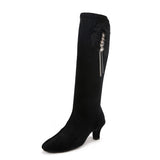 Women Latin Ballroom Salsa Dance Shoes Boots Red Black