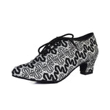 Custom Women Modern Dance Shoes Lace Up Latin Ballroom Salsa Dancing Shoes Closed Toe Heel