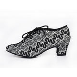 Custom Women Modern Dance Shoes Lace Up Latin Ballroom Salsa Dancing Shoes Closed Toe Heel