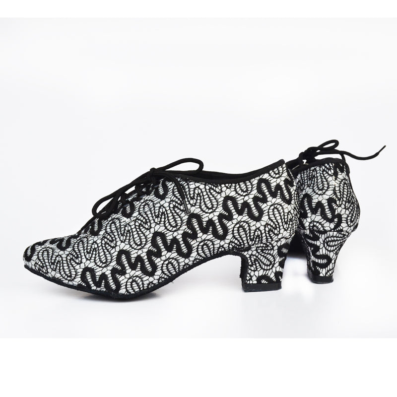 <transcy>Пользовательские женские туфли для современных танцев на шнуровке для латинских бальных танцев сальса Обувь для танцев с закрытым носком</transcy>