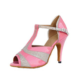 Fashion Cute Girl Latin Dance Shoes PU Women Tango Ballroom Salsa Dancing Shoes Pink Black