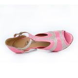 Fashion Cute Girl Latin Dance Shoes PU Women Tango Ballroom Salsa Dancing Shoes Pink Black