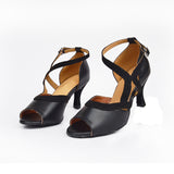 Satin Blue Black Women Latin Ballroom Salsa Dance Shoes Online Discount Dance Shoes Sandals