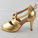 Yellow PU Latin Ballroom Salsa Tango Dance Shoes For Women Girls Teachers