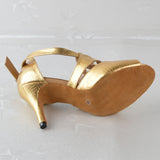 Yellow PU Latin Ballroom Salsa Tango Dance Shoes For Women Girls Teachers