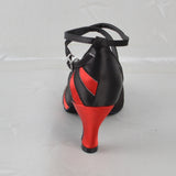Black Red Modern Women Dance Shoes Professional Satin Closed Toe Latin Ballroom Dance Shoes