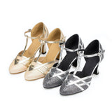 Women Modern Dance Shoes Silber Gold Latin Ballroom Salsa Tango Samba Dance Shoes