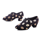 <transcy>Nuevos zapatos de baile de salón con estampado de labios para mujer, zapatos de baile para mujer, zapatos de baile de salsa latina, suela partida</transcy>