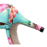 Blue Red Flower Dance Shoes Satin Soft Bottom Latin Ballroom Salsa Dancing Shoes For Women Girls