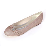 Women's Sparkling Glitter Rhinestone Flat Heel Flats Girls Low Heel Shoes