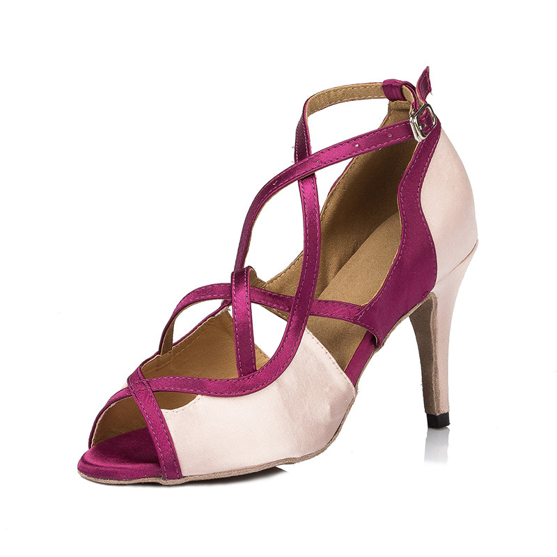 <transcy>Женская обувь для латинских танцев | Розовые туфли для бальных танцев сальса | Замшевая подошва | Danceshoesmart</transcy>