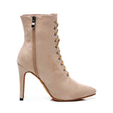 Salsa Jazz Ballroom Indoor Latin Dance Shoes for Women Dancing Girl High Heels Flock Professional Boots