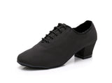 <transcy>Zapatos negros de danza moderna | Zapatos de baile de salón latino para mujer | Zapatos de salsa de tacón grueso | Danceshoesmart</transcy>