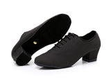 <transcy>Zapatos negros de danza moderna | Zapatos de baile de salón latino para mujer | Zapatos de salsa de tacón grueso | Danceshoesmart</transcy>