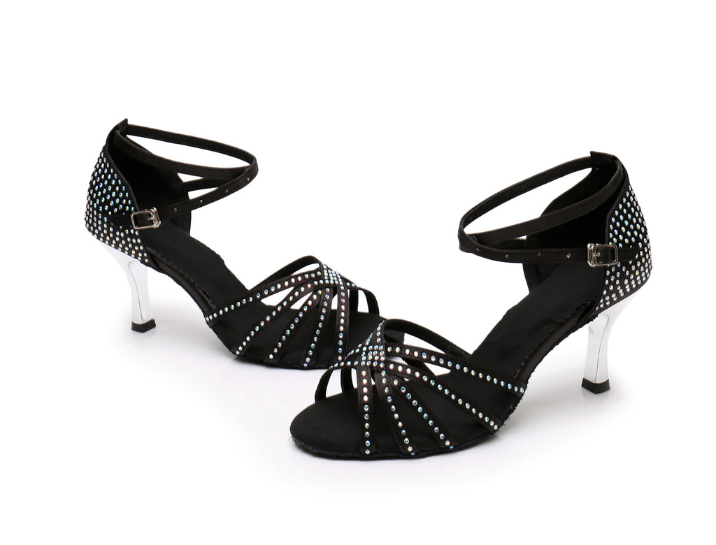 <transcy>Женская танцевальная обувь для сальсы | Обувь для бальных латинских танцев | Сияющий горный хрусталь | Danceshoesmart</transcy>